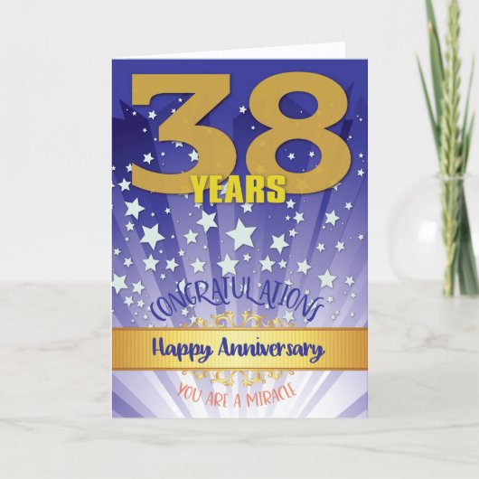 回復38周年記念 太字の数字 カード (正面)