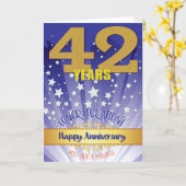 回復42周年記念 太字の数字 カード (黄色い花)