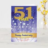 回復51周年記念 太字の数字 カード (黄色い花)