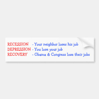 回復-オバマ及び議会は彼らの仕事を失います バンパーステッカー