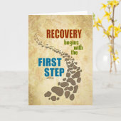 回復、第一歩(12ステップは、自由に薬剤を入れます) カード (黄色い花)