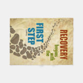 回復、第一歩(12ステップは、自由に薬剤を入れます) フリースブランケット (正面(横))