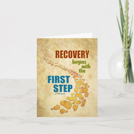 回復、第一歩(12ステップ、回復) カード (正面)