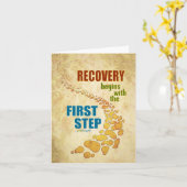 回復、第一歩(12ステップ、回復) カード (黄色い花)