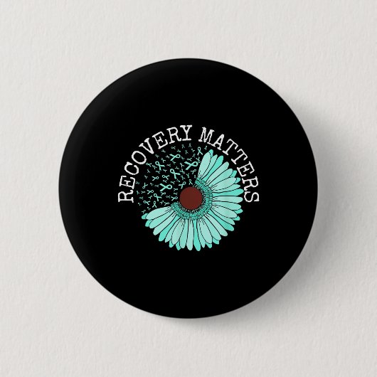 回復S薬物アルコール認識度中毒リボン 缶バッジ (正面)