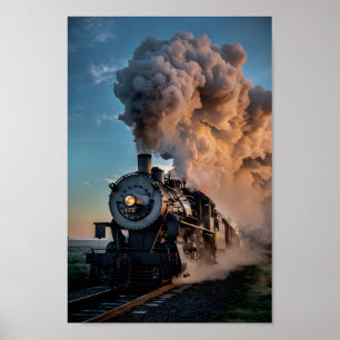 回想レール:ヴィンテージ列車ポスター ポスター