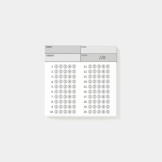 回答シート（バブル） – 白黒 ポストイット (正面)