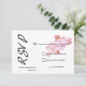 回答プレーンモダンミニマルな花 出欠カード (スタンド正面)