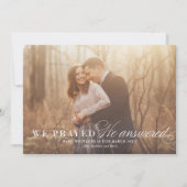 回答祈りの言葉妊娠告知フォトカード 案内状 (正面)