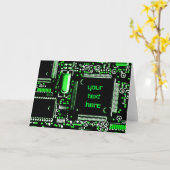 回路の緑2 'あなたのテキスト'グリーティングカード カード (黄色い花)