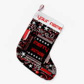 回路の赤2の一流のストッキング スモールクリスマスストッキング (正面 (吊り時))