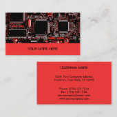 回路の赤2の名刺のテンプレートの赤 名刺 (正面/裏面)