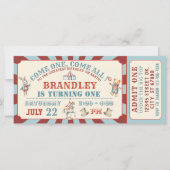 回路カーニバルチケット誕生日招待状 (正面)