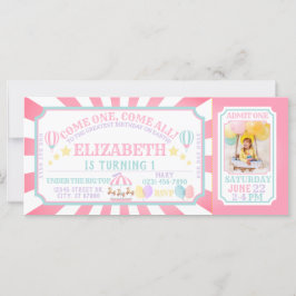 回路カーニバルチケット誕生日招待状