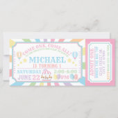 回路カーニバルチケット誕生日招待状 (正面)