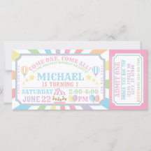 回路カーニバルチケット誕生日招待状