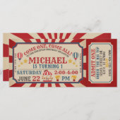 回路カーニバルチケット誕生日招待状 (正面/裏面)