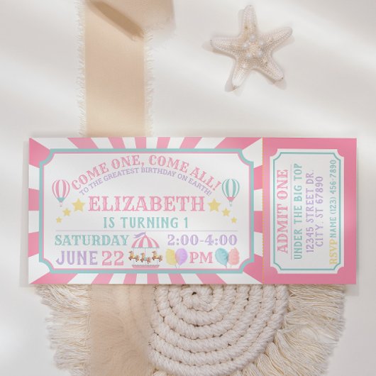 回路カーニバルチケット誕生日招待状