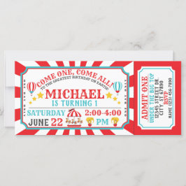 回路カーニバルチケット誕生日招待状