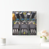 回路クロック スクエア壁時計 (ホーム)