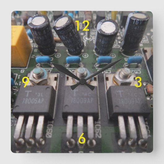 回路クロック スクエア壁時計 (正面)