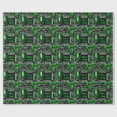 回路グリーン2メリークリスマス ラッピングペーパー (フラット)