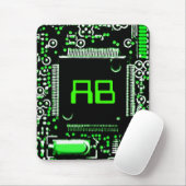 回路グリーン2モノグラムマウス マウスパッド (マウス)