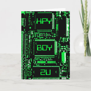 回路グリーン'HPY BDY 2U'バースデーカード カード