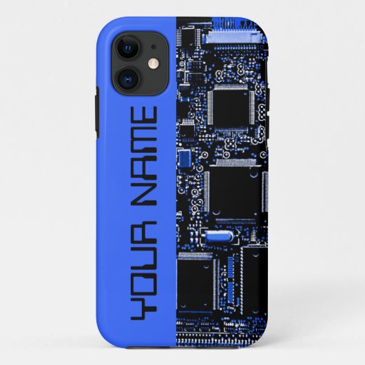 回路ブルー2 "名前" iPhoneケース側ブルー Case-Mate iPhoneケース (裏面)