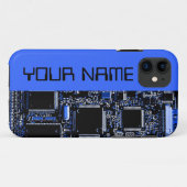 回路ブルー2 "名前" iPhoneケース側ブルー Case-Mate iPhoneケース (裏面(横))