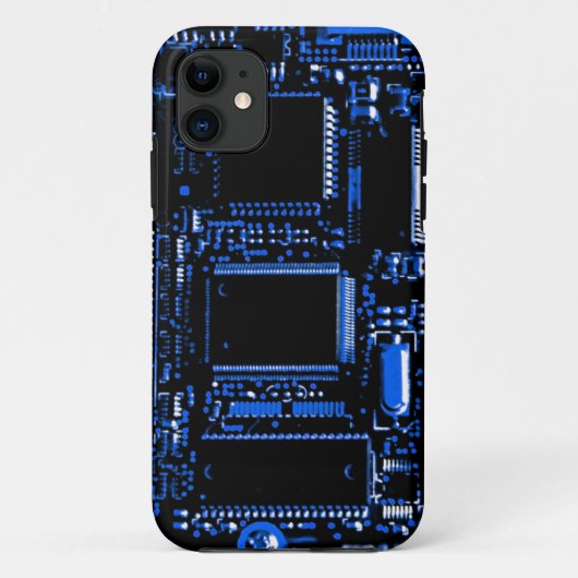 回路ブルーiPhoneケース Case-Mate iPhoneケース (裏面)