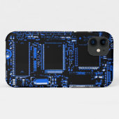 回路ブルーiPhoneケース Case-Mate iPhoneケース (裏面(横))