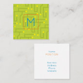 回路モダンボード緑の黄色のオレンジ色の技術 スクエア名刺 (正面/裏面)