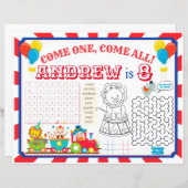 回路ランチョンマット、カーニバルアクティビティシート (正面/裏面)