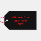 回路レッド2 'メリークリスマス'文字バック ギフトタグ (裏面横)