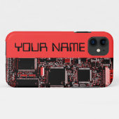 回路レッド2 "名前" iPhoneケース側レッド Case-Mate iPhoneケース (裏面(横))