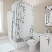 回路図スケッチ旧設計図ラスティックカラーソフト シャワーカーテン (インサイチュ)