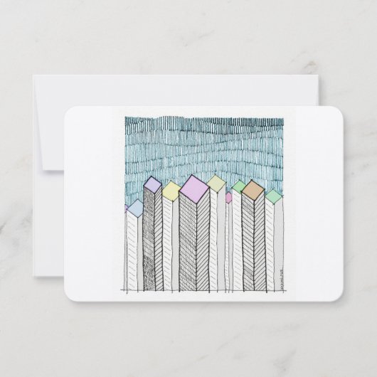 回路図超高層ビル ノートカード (正面)