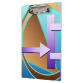 "回路図"デジタルアートプリント,ターコイズ クリップボード (左)