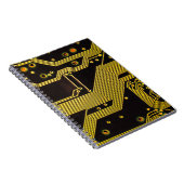 回路基板の背景のクローズアップ写真，抽象芸術 ノートブック (右側)