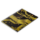 回路基板の背景のクローズアップ写真，抽象芸術 ノートブック (左側)