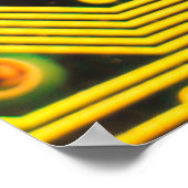 回路基板の背景のクローズアップ写真，抽象芸術 ポスター (角)