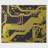 回路基板の背景のクローズアップ写真，抽象芸術 ラッピングペーパー (フラット)