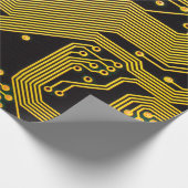 回路基板の背景のクローズアップ写真，抽象芸術 ラッピングペーパー (角)