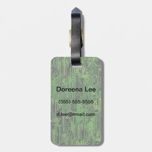 回路基板の背景 ラゲッジタグ (裏面縦)