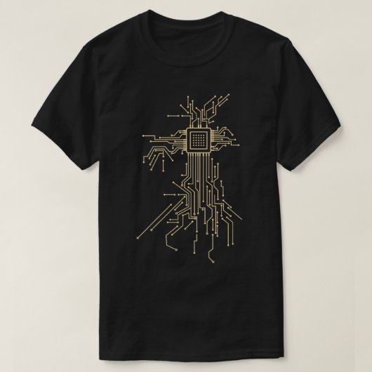 回路基板コンピュータプログラマー電子チップ Tシャツ (デザイン正面)