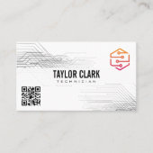 回路基板コンポーネントテクニカルロゴ | QRコード 名刺 (正面)