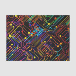 回路基板デザインイラストレーションクッション 薄葉紙
