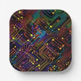 回路基板デザインイラストレーション ペーパープレート