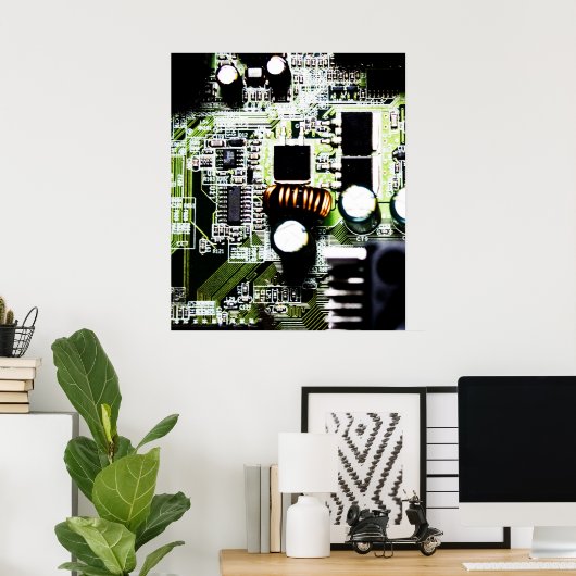 回路基板写真 ポスター (ホームオフィス)
